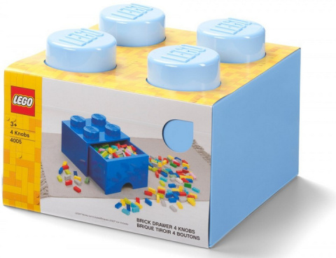 LEGO 40051736 - Pojemnik klocek 4 z szufladą - Błękitny 25 cm LEGO 40051736 - Pojemnik klocek 4 z szufladą - Błękitny 25 cm
