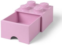 LEGO 40051738 - Pojemnik klocek 4 z szufladą - Jasno różowy 25 cm