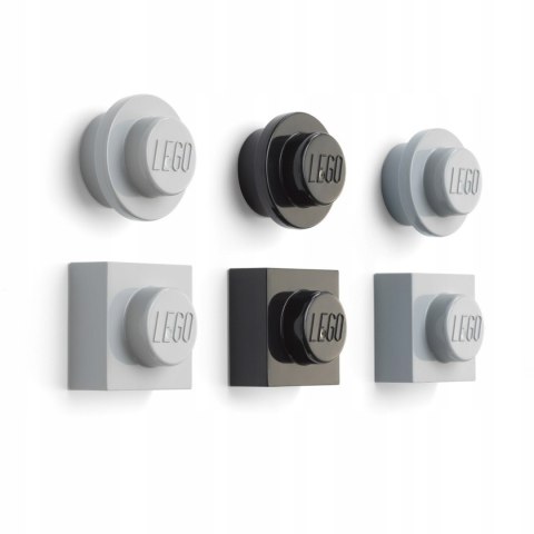 LEGO 43200801 - Zestaw 6 magnesów - Szary, czarny LEGO 43200801 - Zestaw 6 magnesów - Szary, czarny