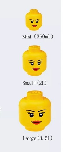 LEGO 40321725 - Komplet 3 pojemników głowa - Dziewcznka LEGO 40321725 - Komplet 3 pojemników głowa - Dziewcznka