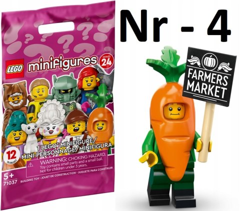 LEGO 71037 MINIFIGURES - Seria 24: nr 4 Marchewka – maskotka