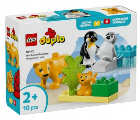 LEGO 10442 Duplo - Rodziny dzikich zwierząt: pingwiny i lwy LEGO 10442 Duplo - Rodziny dzikich zwierząt: pingwiny i lwy