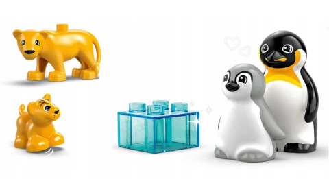 LEGO 10442 Duplo - Rodziny dzikich zwierząt: pingwiny i lwy LEGO 10442 Duplo - Rodziny dzikich zwierząt: pingwiny i lwy