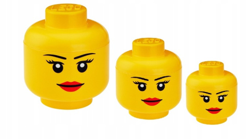 LEGO 40321725 - Komplet 3 pojemników głowa - Dziewcznka LEGO 40321725 - Komplet 3 pojemników głowa - Dziewcznka