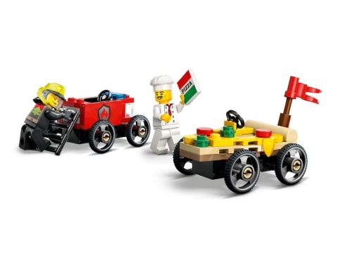 LEGO 60458 City - Zestaw wyścigówek: pizza kontra wóz strażacki LEGO 60458 City - Zestaw wyścigówek: pizza kontra wóz strażacki