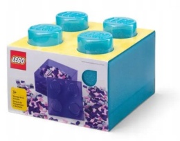 LEGO 40090802 - Pojemnik klocek 4 - Błękitny brokatowy 25 cm