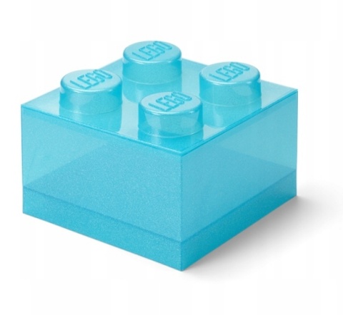 LEGO 40090802 - Pojemnik klocek 4 - Błękitny brokatowy 25 cm LEGO 40090802 - Pojemnik klocek 4 - Błękitny brokatowy 25 cm