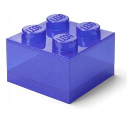 LEGO 40090800 - Pojemnik klocek 4 - Fioletowy brokatowy 25 cm