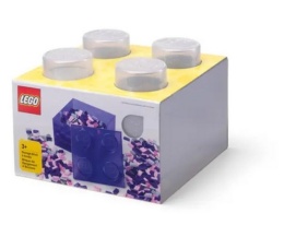 LEGO 40090803 - Pojemnik klocek 4 - Biały brokatowy 25 cm