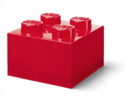 LEGO 40090804 - Pojemnik klocek 4 - Czerwony przeźroczysty 25 cm