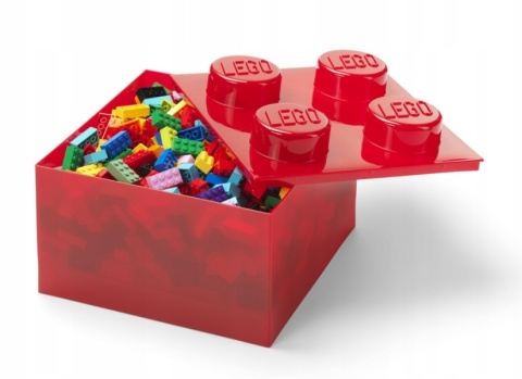LEGO 40090804 - Pojemnik klocek 4 - Czerwony przeźroczysty 25 cm LEGO 40090804 - Pojemnik klocek 4 - Czerwony przeźroczysty 25 cm