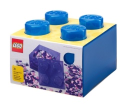 LEGO 40090805 - Pojemnik klocek 4 - Niebieski przeźroczysty 25 cm