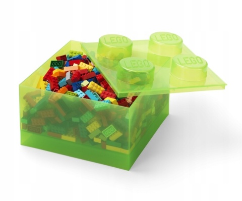 LEGO 40090806 - Pojemnik klocek 4 - Jasno zielony przeźroczysty 25 cm LEGO 40090806 - Pojemnik klocek 4 - Jasno zielony przeźroczysty 25 cm