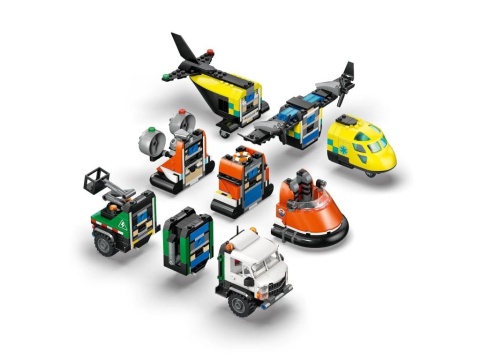 LEGO 60505 City - Zestaw z samolotem, ciężarówką serwisową i poduszkowcem